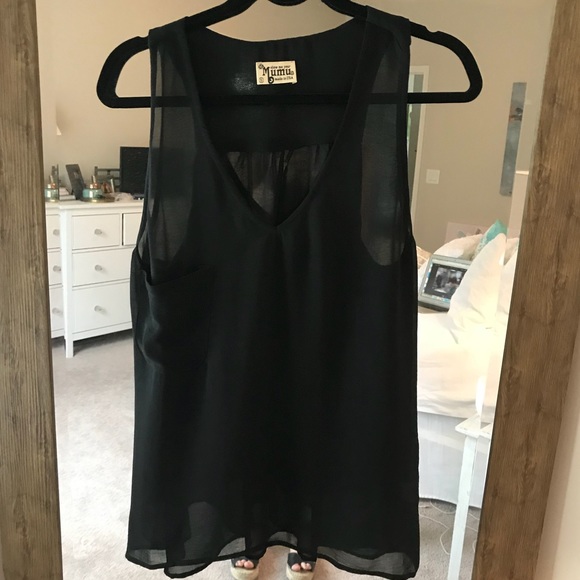 SMYM Black Sheer Top